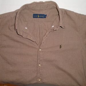 RALPH LAUREN POLO LONG SLEEVE CHECKERED OLIVE PONY